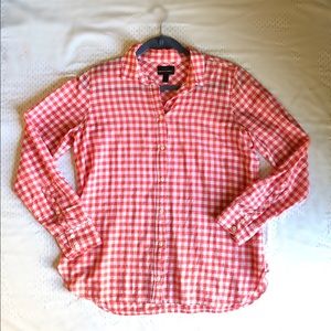 J. Crew red gingham button-down - boy fit - 10